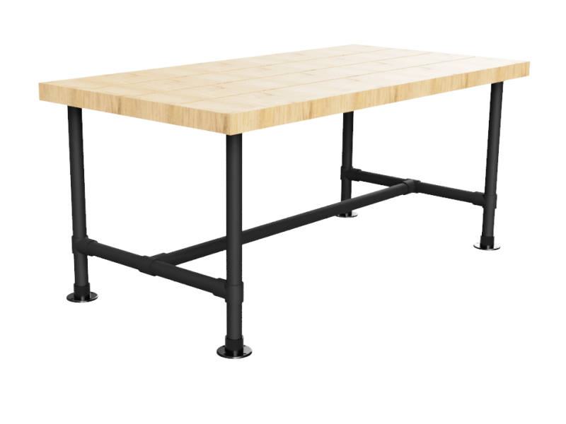 Zwart steigerbuis onderstel tafel uit buis Ø 26,9 mm