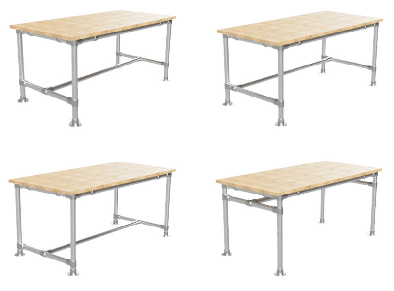 Zwart steigerbuis onderstel tafel uit buis Ø 26,9 mm