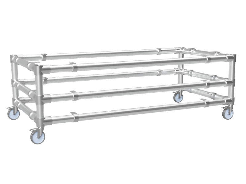 Steigerbuis tv meubel 3 etages voor steigerhout uit buis Ø 26,9 mm