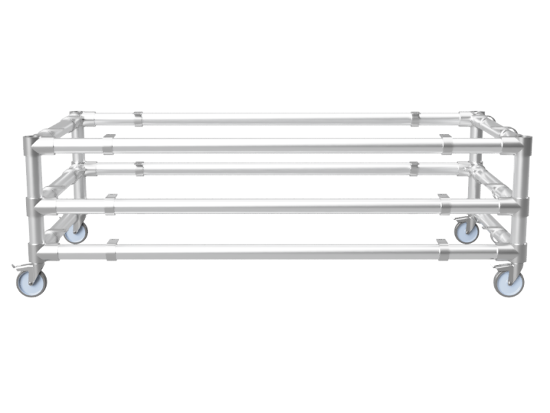 Steigerbuis tv meubel 3 etages voor steigerhout uit buis Ø 26,9 mm