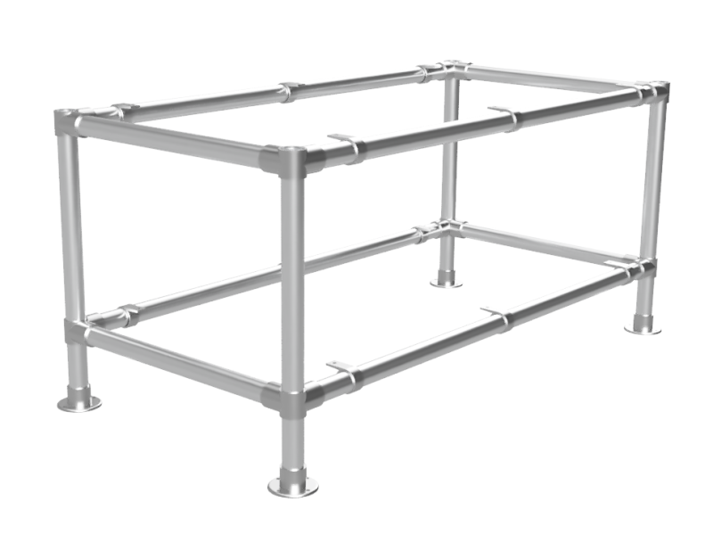 Werktafel werkbank 2,44 x 1,22 m - Multiplex werkblad 40 mm - gegalvaniseerd onderstel Ø 42,4 mm