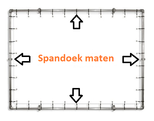 Spandoek reclameframe cube (zonder spandoek) uit aluminium buis Ø 33,7 mm 