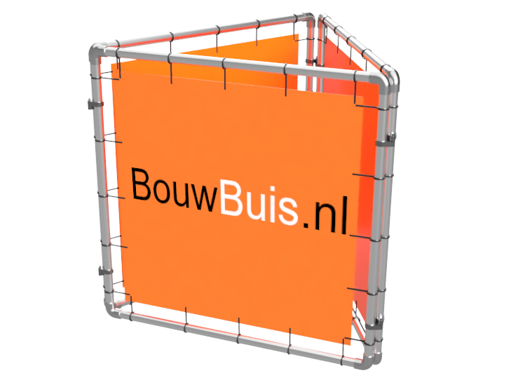 Spandoek frame driehoek (zonder spandoek) uit aluminium buis Ø 33,7 mm 