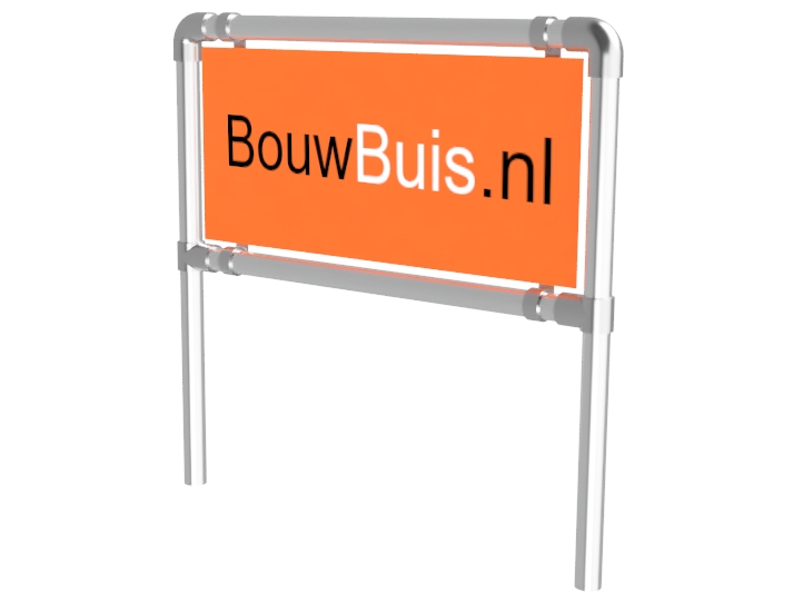 Reclameframe voor bord uit buis Ø 48,3 mm staal, gegalvaniseerd