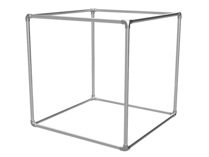 Vierkant buizenframe uit aluminium buis Ø 33,7 mm 