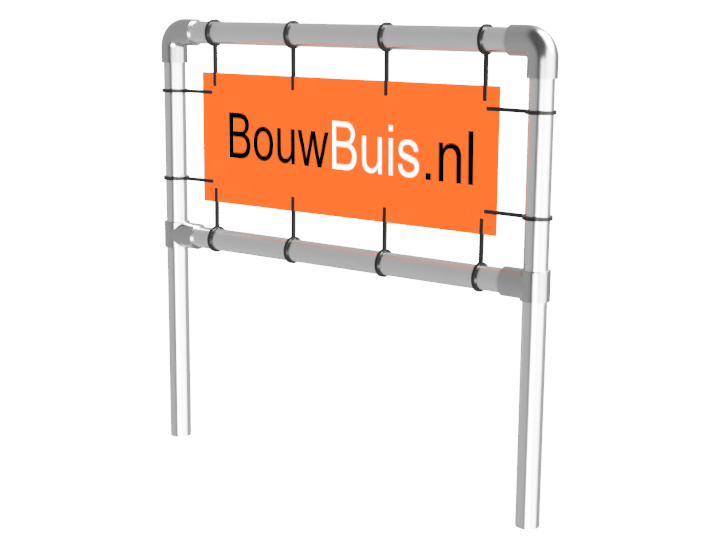 Spandoekframe zonder tussenbuis voor spandoek (excl. spandoek) buis Ø 33,7 mm gegalvaniseerd