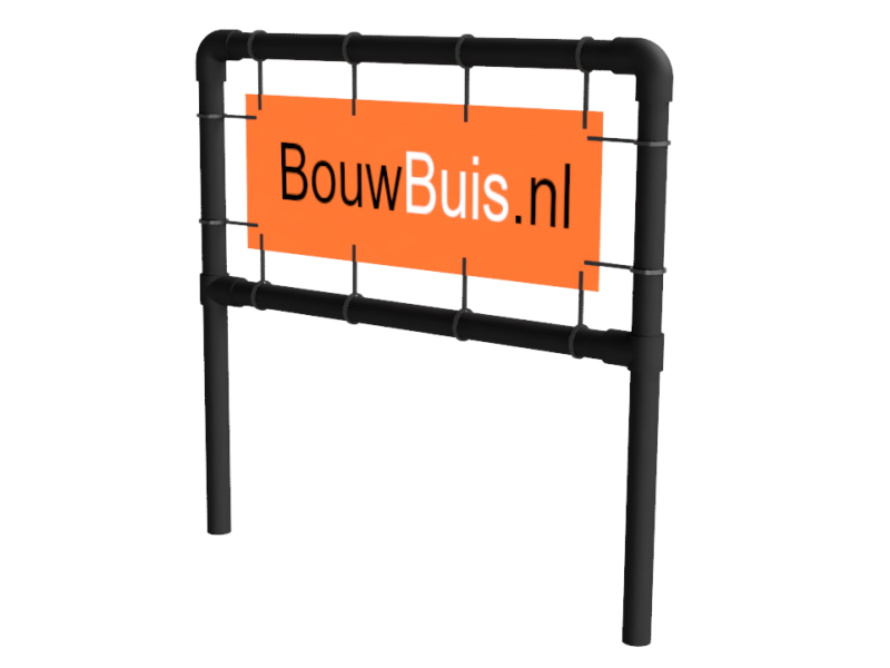 Spandoekframe zonder tussenbuis voor spandoek (excl. spandoek) buis Ø 33,7 mm zwart staal