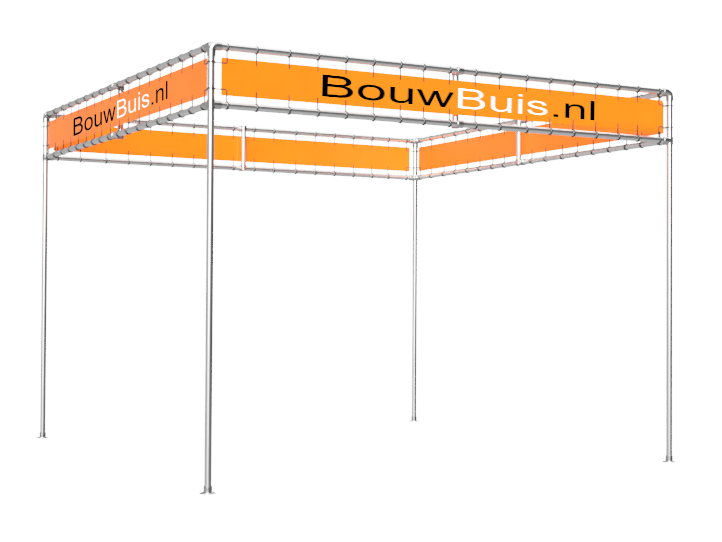 Beursstand pergola (zonder spandoeken) uit buis Ø 42,4 mm aluminium