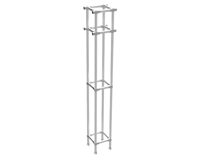 Staander rechte verbinding beursstand modulaire op maat uit buis Ø 42,4 mm aluminium