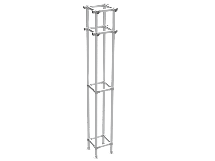 Staander T verbinding beursstand modulair op maat uit buis Ø 33,7 mm aluminium