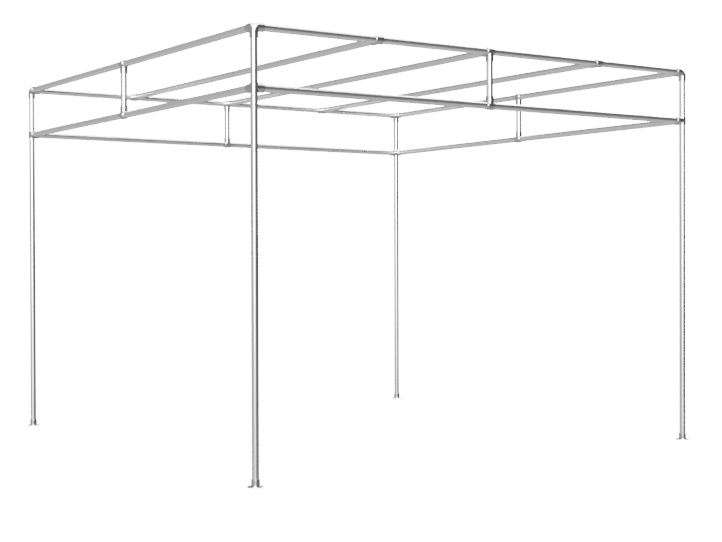 Pergola steigerbuis Ø 26,9 mm met boei en schaduwdoek buizen