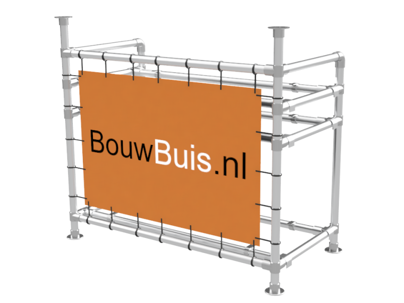 Balie bar stand frame (zonder werkbladen en reclamebord of spandoek) uit buis Ø 33 mm aluminium