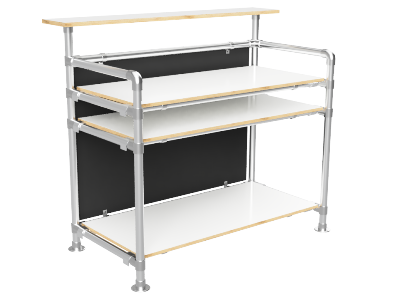 Balie bar stand frame (zonder werkbladen en reclamebord of spandoek) uit steigerbuis Ø 26,9 mm