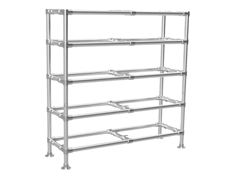 Steigerbuis Kast met 5 etages uit buis Ø 42,4 mm excl planken