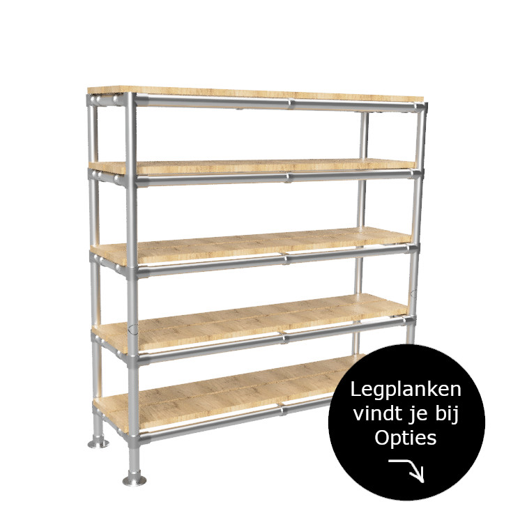 Steigerbuis Kast met 5 etages uit buis Ø 42,4 mm excl planken