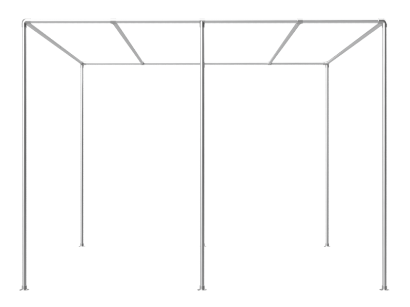 Pergola steigerbuis Ø 42,4 mm tot 4 x 6 m met schaduwdoek buizen