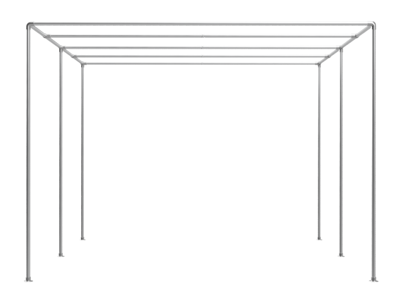 Pergola steigerbuis Ø 42,4 mm tot 4 x 6 m met schaduwdoek buizen