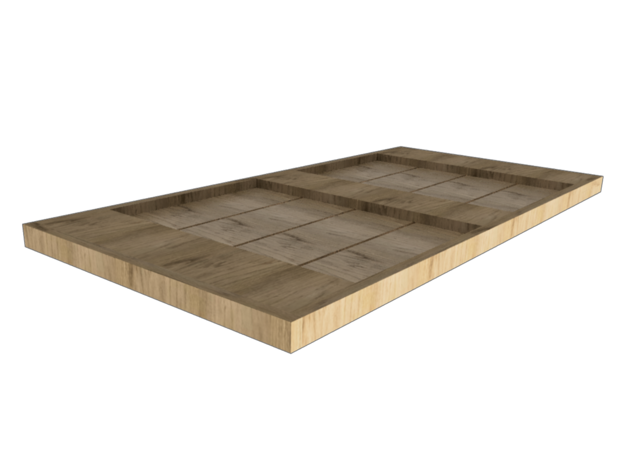 Steigerhout tafelblad bouwpakket op maat met omranding - Breedte 44 cm