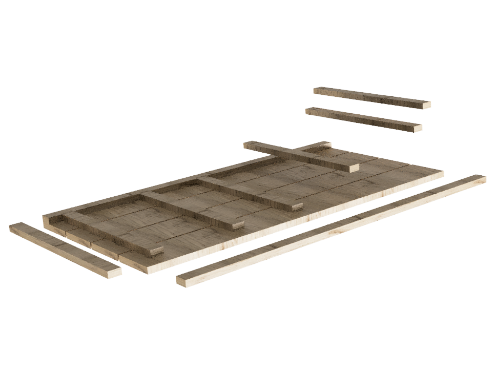 Steigerhout (ruw) zwart tafelblad bouwpakket op maat - Breedte 58 cm