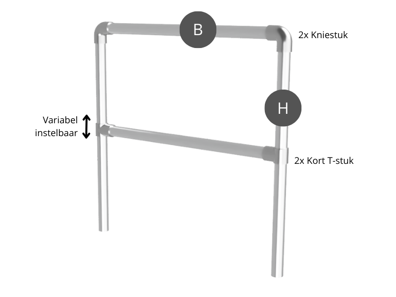 Reclameframe zonder tussenbuis voor spandoek - uit buis Ø 48,3 mm aluminium