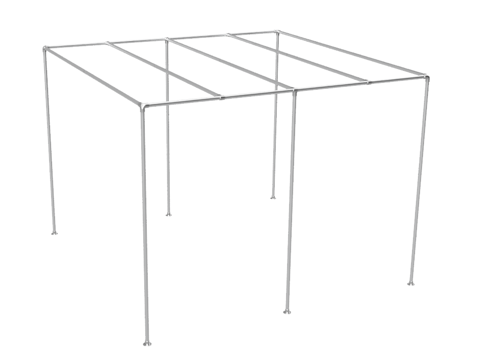 Pergola steigerbuis Ø 42,4 mm tot 4 x 6 m met schaduwdoek buizen
